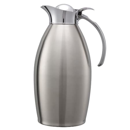 Service Ideas Nicollet Series Flip Top Stainless Vacuum Insulated Carafe, 50.7 Ounce, Brushed NIC15BS